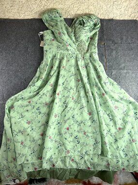 Floral Formal Dress Green